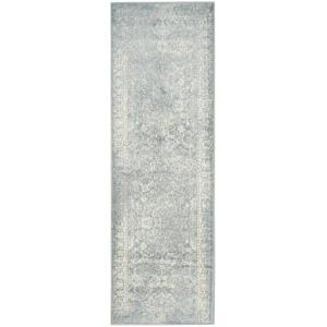 Tapis de salon interieur en gris ardoise & ivoire, 76 x 244…