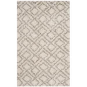 Tapis de salon interieur en  ivoire & beige, 91 x 152 cm