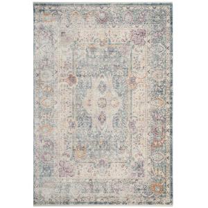Tapis de salon interieur en teal & cream, 152 x 244 cm