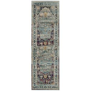 Tapis de salon interieur en teal & purple, 66 x 213 cm