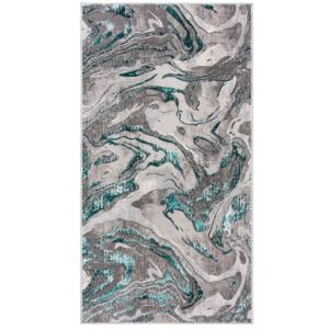Tapis de salon moderne bleu turquoise 120x170 cm