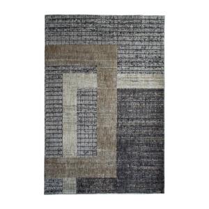 Tapis de salon moderne motif géométriques gris noir 120x170…