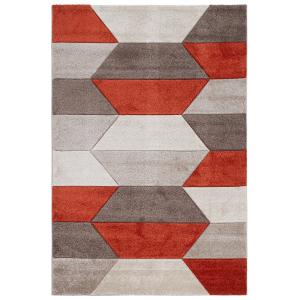 Tapis de salon moderne tissé plat Rouge 060x120 cm