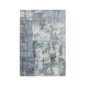 Tapis de salon moderne  viscose tissé main bleu 120 x 170