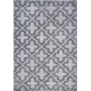 Tapis de salon motif contemporain gris 200x290