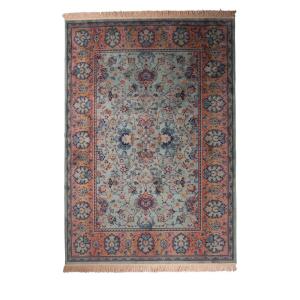 Tapis de salon persan vert  et  orange 200x300 cm