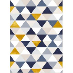 Tapis de salon polyester triangle jaune 160x230 cm