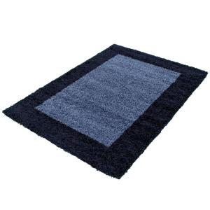 Tapis de salon shaggy bicolore  Bleu marine-80x150