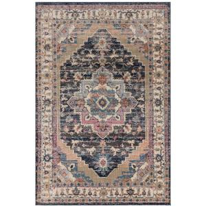 Tapis de salon style orient bleu marine 150x230 cm