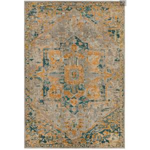 Tapis de salon tissé plat en Polypropylène Jaune moutarde 2…