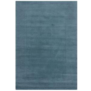 Tapis de salon uni en laine bleu 160x230 cm