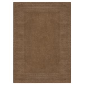 Tapis de salon uni en laine marron 120x170 cm