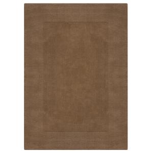 Tapis de salon uni en laine marron 160x230 cm