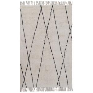 Tapis de style berbère tufté en coton Blanc 060x120 cm