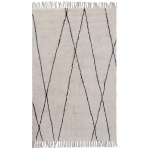 Tapis de style berbère tufté en coton Blanc 140x200 cm