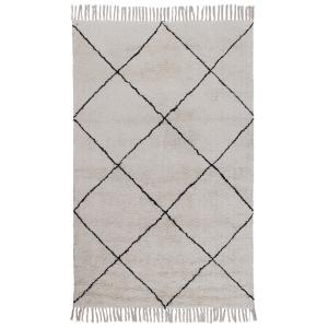 Tapis de style berbère tufté en coton Blanc 160x230 cm