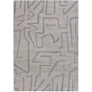 Tapis de style ethnique en relief dans les tons gris, 80X15…