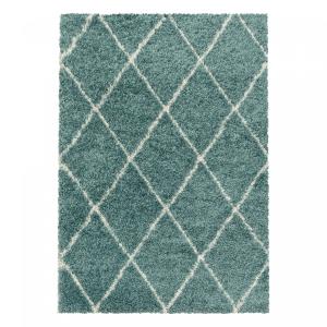 Tapis de style géométrique turquoise et blanc 240x340cm