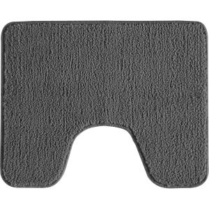 Tapis de toilette uni en polyester anthracite 50x40cm