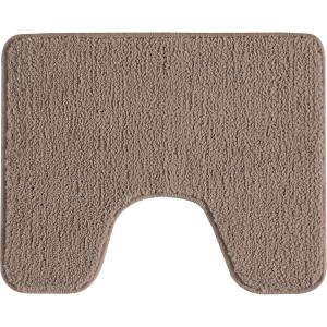 Tapis de toilette uni en polyester taupe 50x40cm