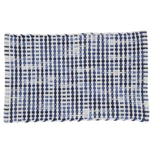 Tapis déco quadrillé en polycoton 50x80cm