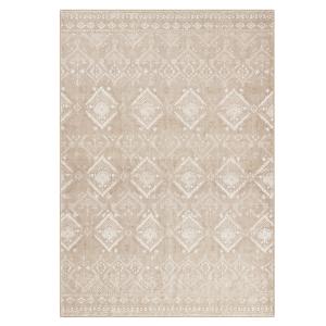 Tapis décoratif de salon 120 x 170 cm style bohème beige ca…