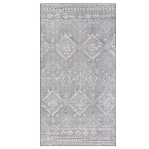 Tapis décoratif de salon 80 x 150 cm style bohème gris Tour…