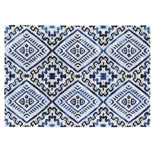 Tapis décoratif en coton en impression digital bleu 160x230…