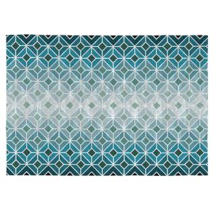 Tapis décoratif en coton en impression digital bleu160x230…