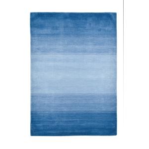 Tapis dégradé de couleur en laine bleu 70x140 cm