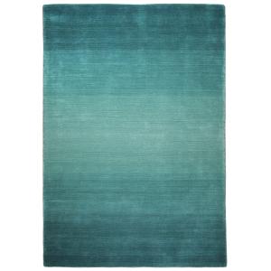 Tapis dégradé de couleur en laine Turquoise 140x200