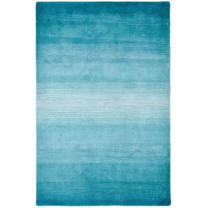Tapis dégradé de couleur en laine Turquoise 70x140
