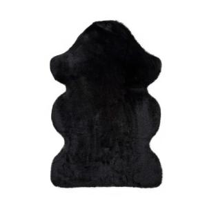Tapis descente de lit lavable extra doux, noir, 60x90 cm