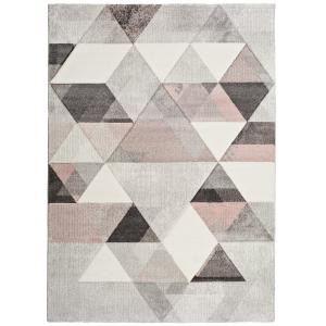 Tapis descente de lit rose/gris/blanc 60x120 cm