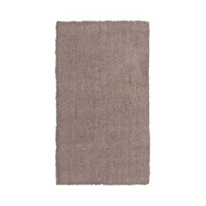Tapis descente de lit shaggy uni marron 60x110 cm