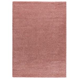 Tapis descente de lit shaggy uni rose, 60x120 cm