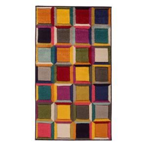 Tapis design cubes multicolore