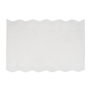 Tapis design découpé vagues en coton ciselé tufté écru 160x…