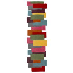 Tapis design déstructuré en laine multicolore 60 x 230