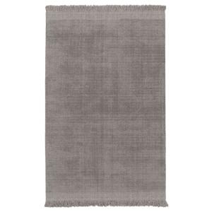 Tapis design doux en laine et coton fait main gris foncé 20…