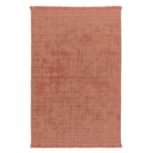 Tapis design doux en laine et coton fait main terracotta 20…
