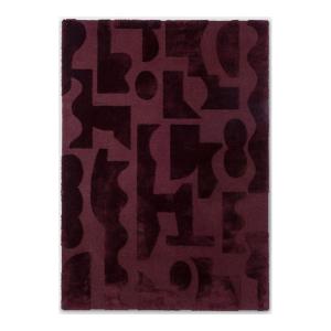 Tapis  design en laine bordeaux 250x350