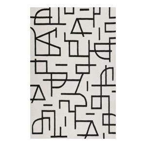 Tapis design graphique tufté pure laine ivoire et noir 200x…