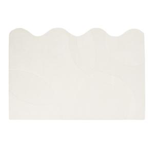 Tapis design ondulé en laine motifs écrus 160x230