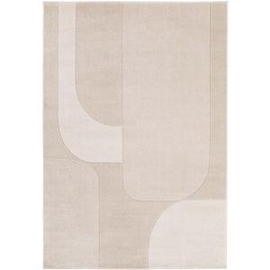 Tapis doux à relief abstrait géométrique beige 120x170