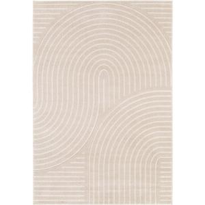 Tapis doux à relief abstrait géométrique beige 160x230