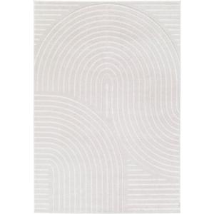 Tapis doux à relief abstrait géométrique blanc 120x170