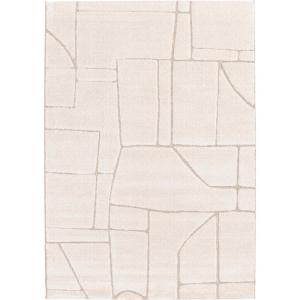 Tapis doux à relief géométrique blanc 160x230
