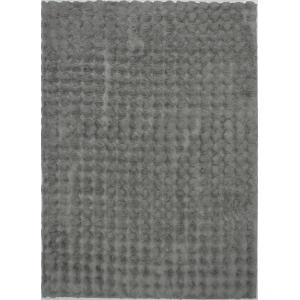 Tapis doux anthracite aspect bulles - 80x150