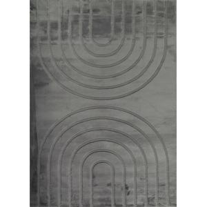 Tapis doux anthracite, motif arc - 120x160